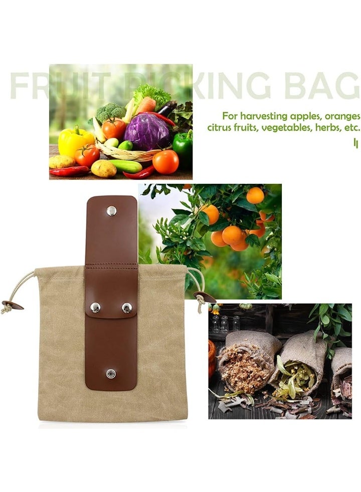 Foraging bag, waxed canvas foldable outdoor camping foraging bag, mushroom storage waterproof leather jungle craft belt, brown travel camping hiking bag (bag only) ﻿ - Image 2